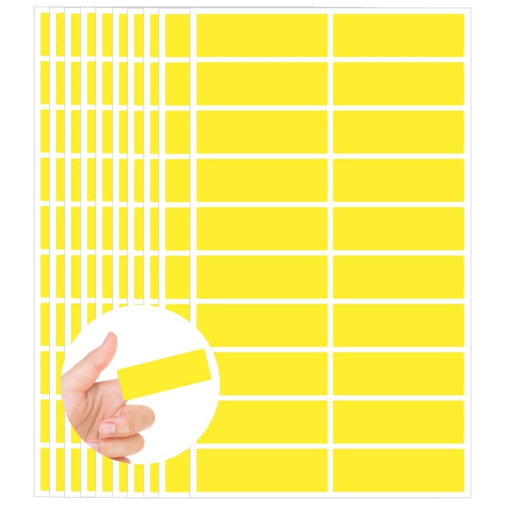 6091 Color Coding Labels,400 PCS 1" x 3" Yellow Rectangular Colored Labels